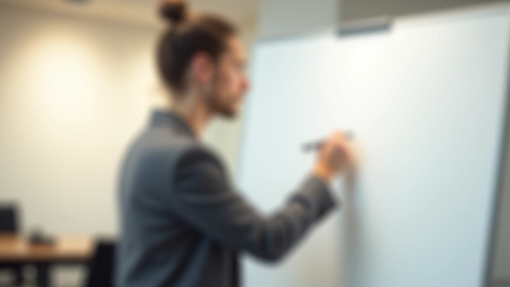 Personne écrivant sur un tableau blanc durant une séance de brainstorming collaborative