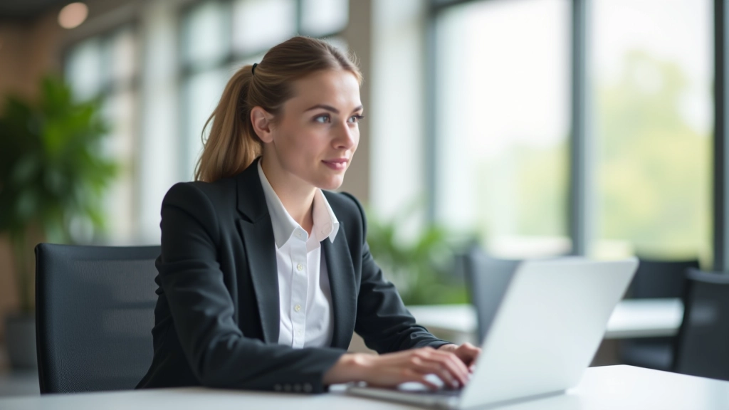 Professionnel travaillant à son bureau avec une posture détendue et concentrée dans un environnement moderne