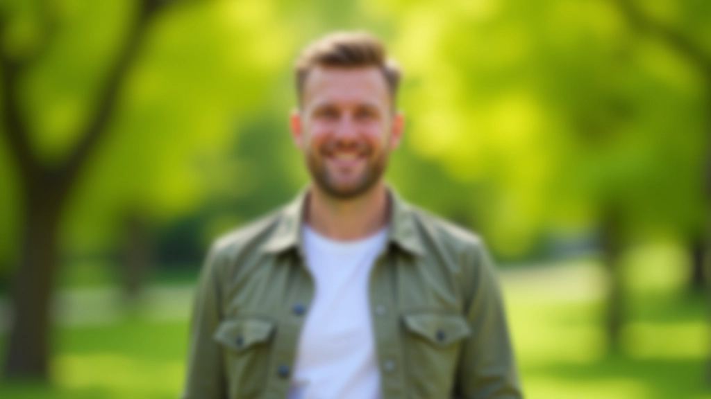 Personne faisant une promenade à l'extérieur dans un parc verdoyant avec expression paisible